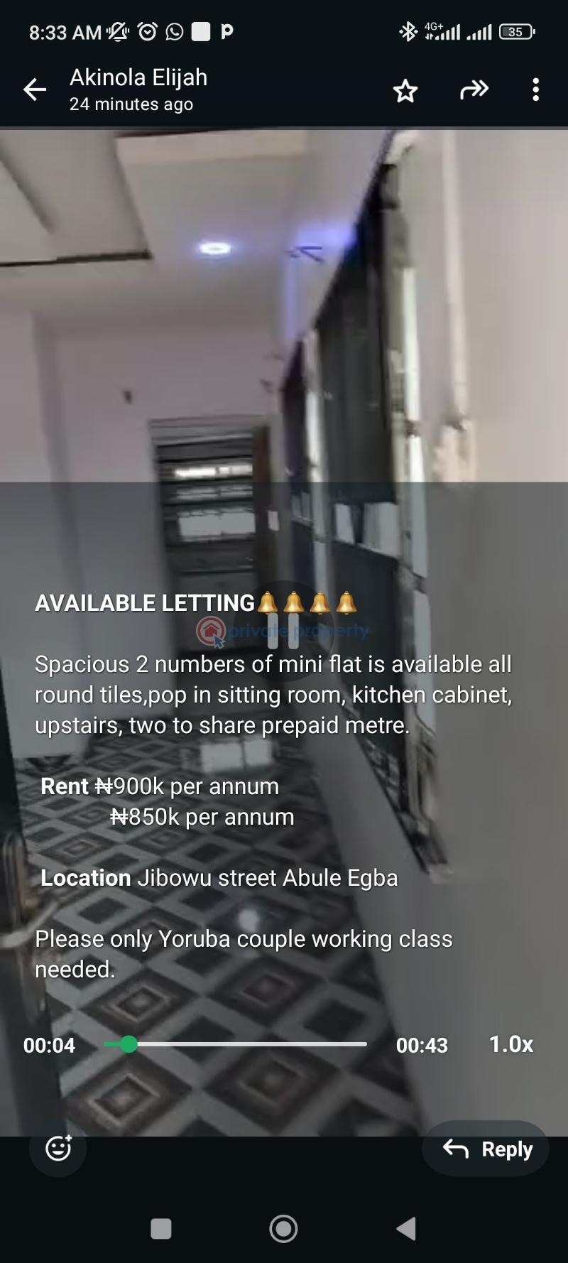 1 bedroom Mini Flat For Rent Jibowu Street Off Agbe Road Abule Egba Lagos - 0