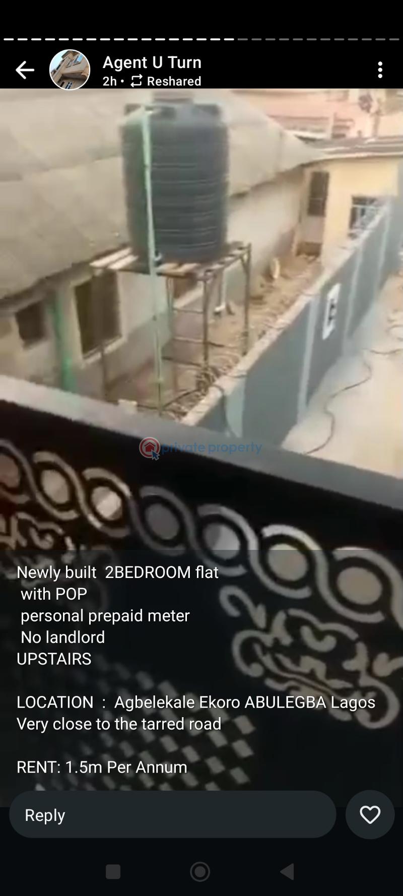 2 bedroom Block Of Flats For Rent Agbelekale Ekoro Abule Egba Abule Egba Lagos - 0