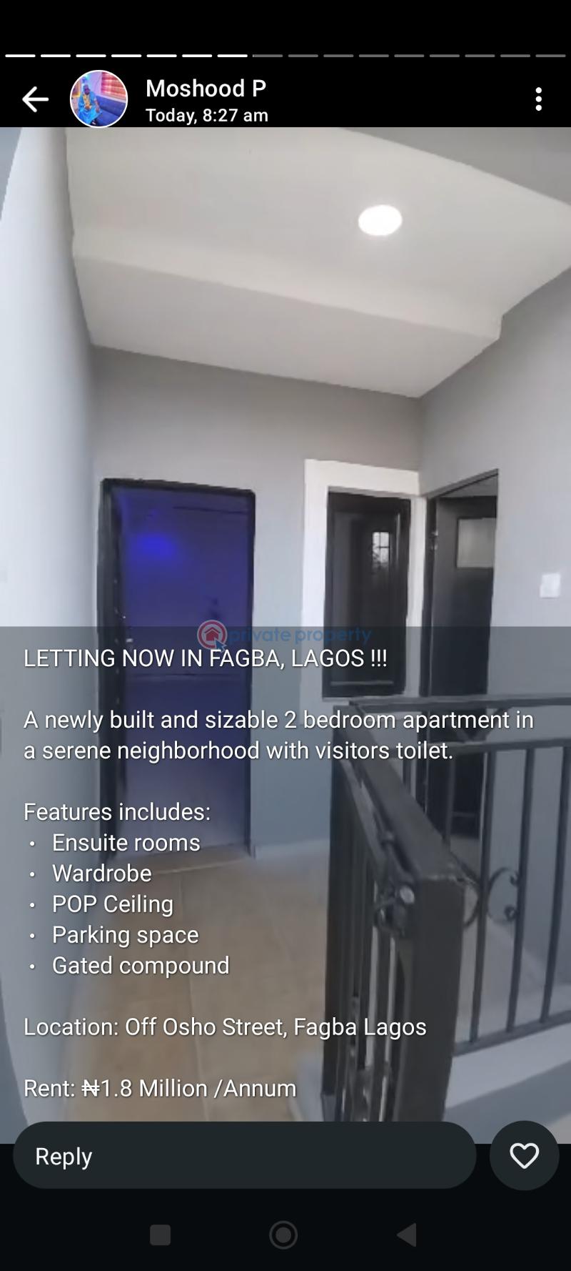 2 bedroom Block Of Flats For Rent Oshooo. Streeet, Faggba Iju  Agege Lagos - 0