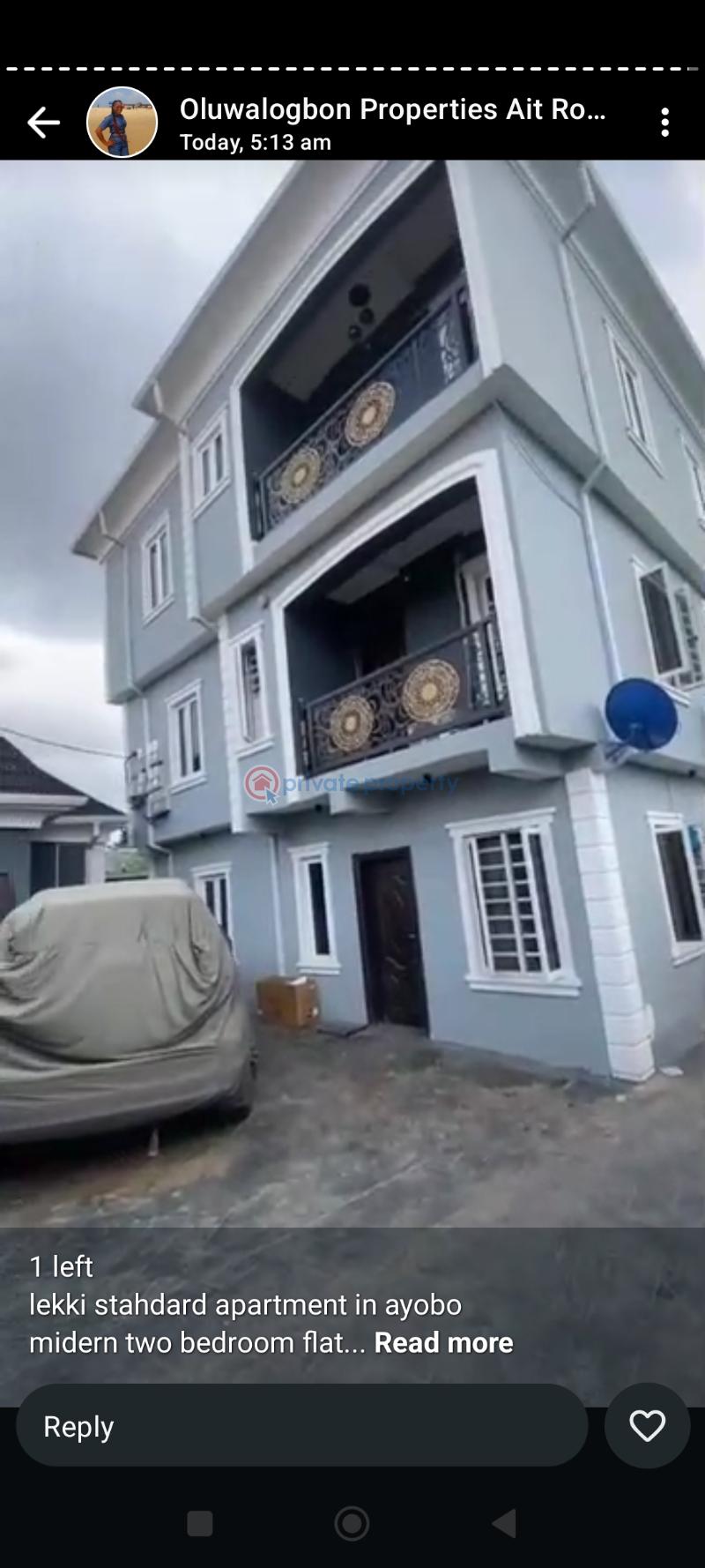 2 bedroom Block Of Flats For Rent Ayobo Ipaja Lagos - 1