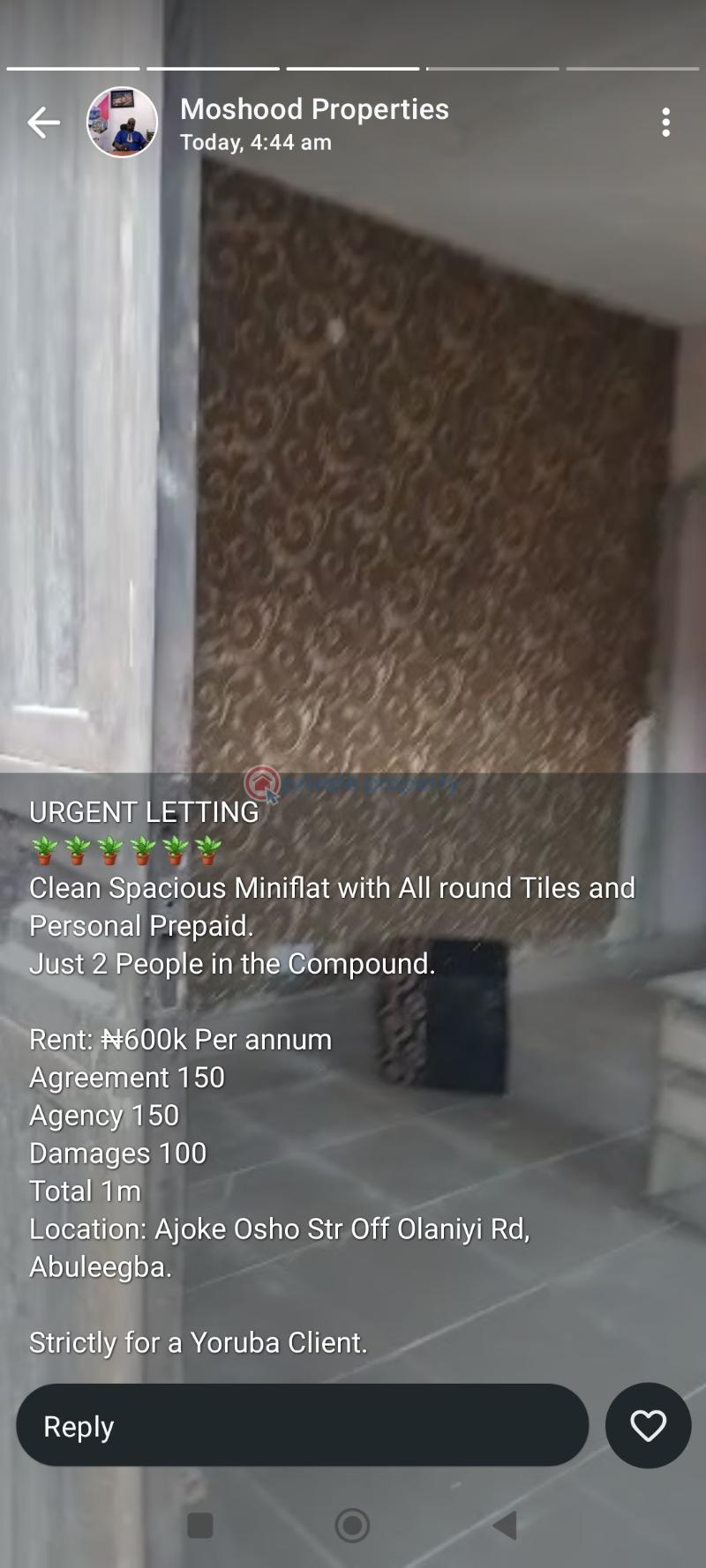 1 bedroom Block Of Flats For Rent Ajoke Osho Street Off Olaniyi Abule Egba Lagos - 0