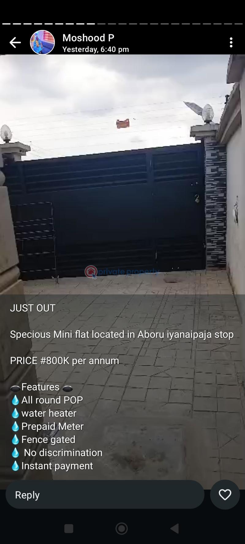 1 bedroom Mini Flat For Rent Aboru Bus Stop Iyana Ipaja Lagos - 0