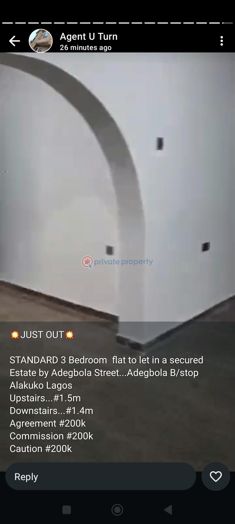 3 bedroom Block Of Flats For Rent Adegbola Street By Qdegbola Bus Stop Alakuko Ojokoro Abule Egba Lagos - 0