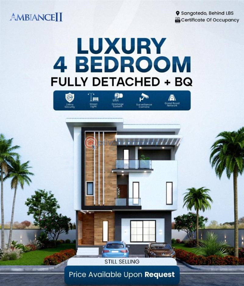 4 bedroom Detached Duplex For Sale Ambiance 2 Luxury Estate Located Inside Moremi Scheme, Oko Ado, Ajah, Lagos Very Close To Lagos Business School (lbs) ​the Ambiance 1 Estate ​citadel View Estate 1 ​blenco Supermarket ​sky Mall & Cinema ​dkk Supermarket ​redington School ​tollywood Schl Ado Ajah Lagos