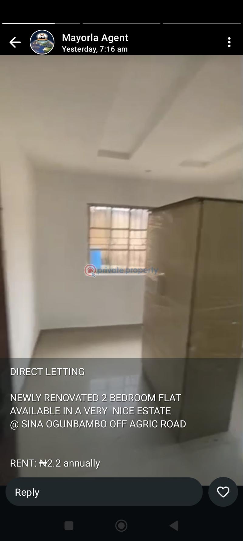 2 bedroom Block Of Flats For Rent Off Agric Road Besid Abattoir Oko Oba Agege Lagos - 0