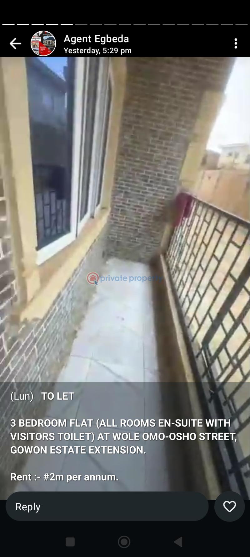 3 bedroom Block Of Flats For Rent Wole Omo Osho Street Gowon Estate Extension Gowon Estate Ipaja Lagos - 0