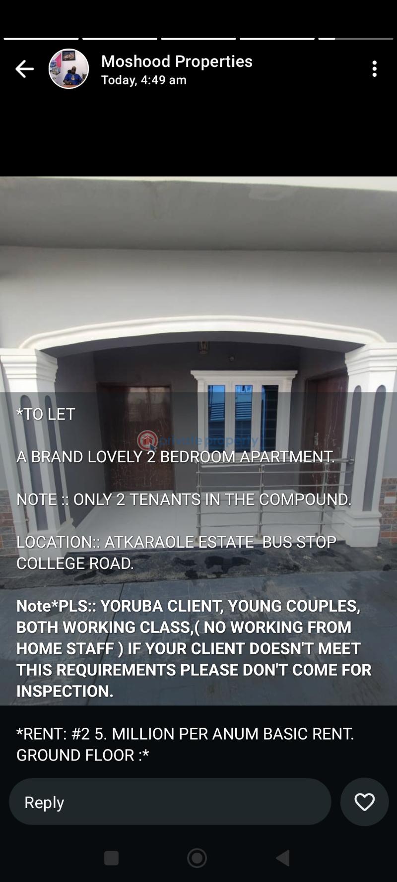 2 bedroom Block Of Flats For Rent Karaole Estate Bus Stop College Road Iju  Agege Lagos - 0