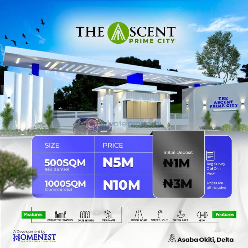 Residential Land For Sale Admiralty University, Chinese Construction Company* *delta State Immigration Office* *federal Road Safety Corps • *asaba International Airport* • *koka Round About. Asaba Delta - 3