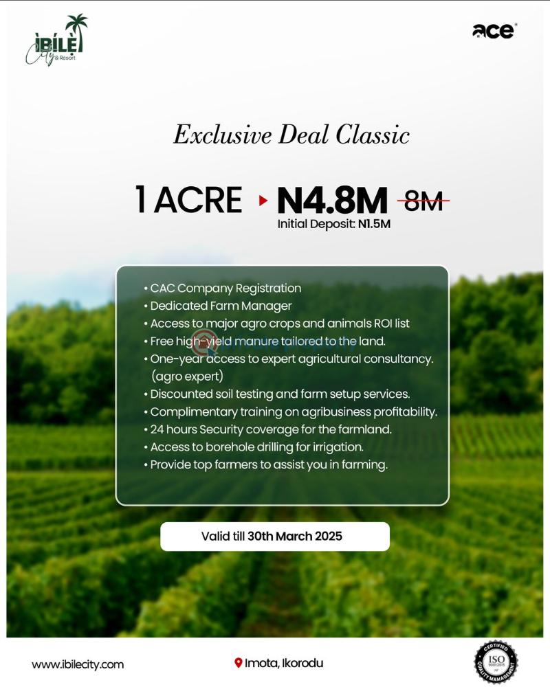Commercial Land For Sale Ibile City & Resort Imota Ikorodu Ogun Ogun area 