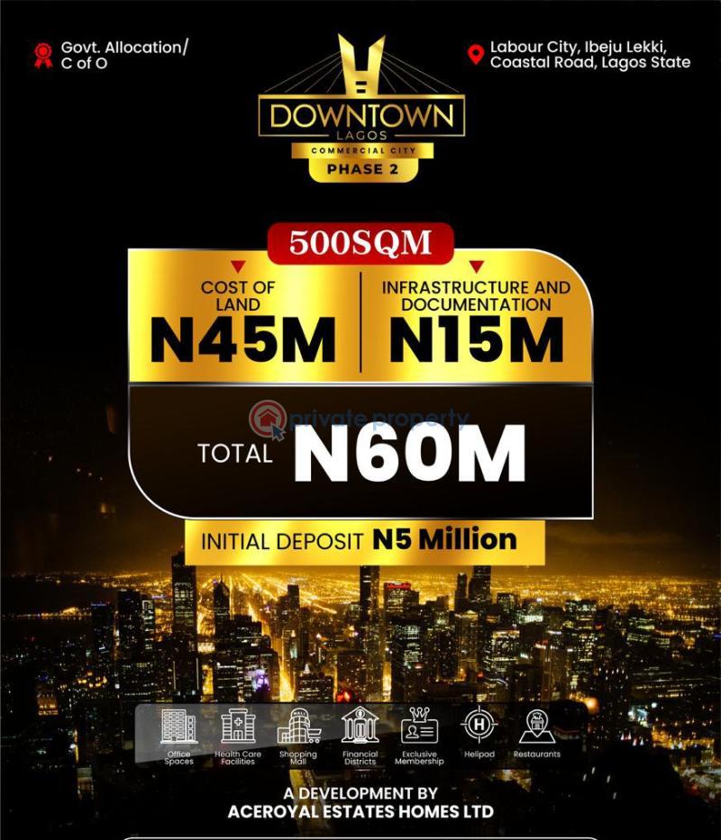 Commercial Land For Sale Downtown Lagos Commercial City Phase 2 Labour City Ibeju Lekki Coastal Road Ibeju-Lekki Lagos - 0