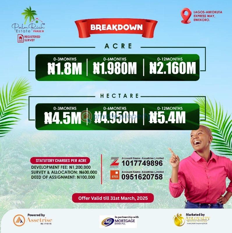 Acres of dry land for sale in ogun state - 4 Commercial Land For Sale Palmrich Estate Phase 8 Ewekoro Ogun State Abese Ewekoro Ogun - 4