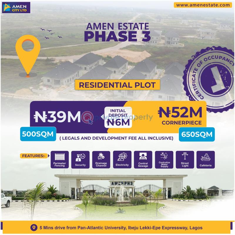Residential Land For Sale Amen Estate Phase 1 Eleko Ibeju Lekki Ibeju-Lekki Lagos - 0