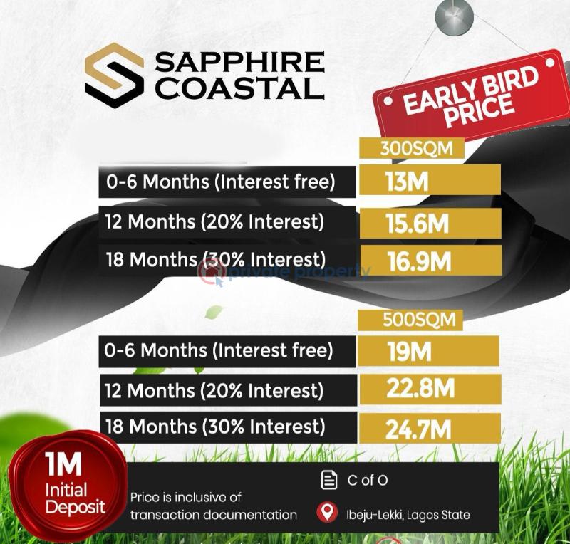 Mixed use Land For Sale Sapphire Coastal Estate Ibeju Lekki Lagos La Campaigne Tropicana Ibeju-Lekki Lagos - 1