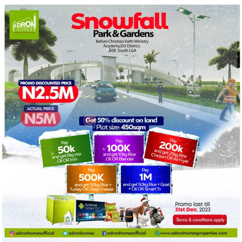 Mixed use Land For Sale Adron Homes Snowfall Park And Gardens Estate Jos Land Jos South Plateau - 0