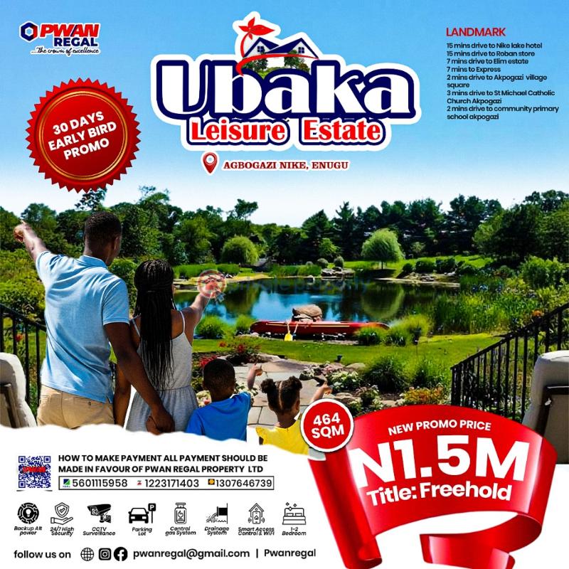 Land For Sale Ubaka Leisure Estate, Agbogazi Nike, Enugu Enugu Suburb Enugu Area 