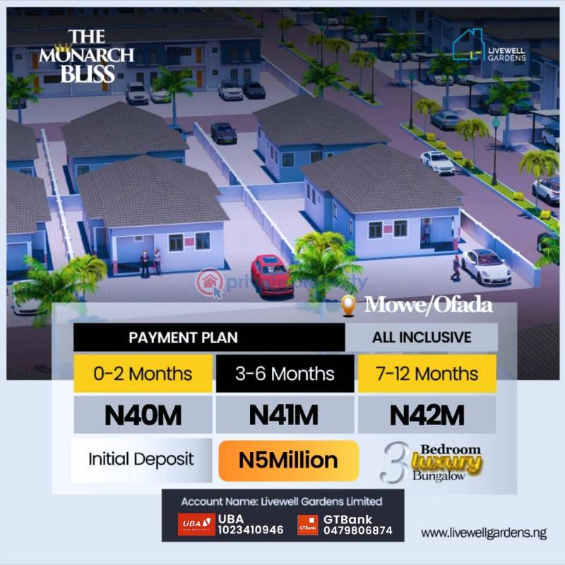 3 bedroom Detached Bungalow For Sale Monarch Bliss Mowe Ofada Mowe Ogun area  - 3
