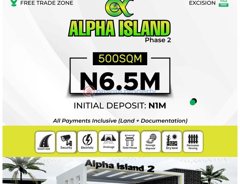 Land For Sale Alpha Island With Excision Located Behind Lekki Free