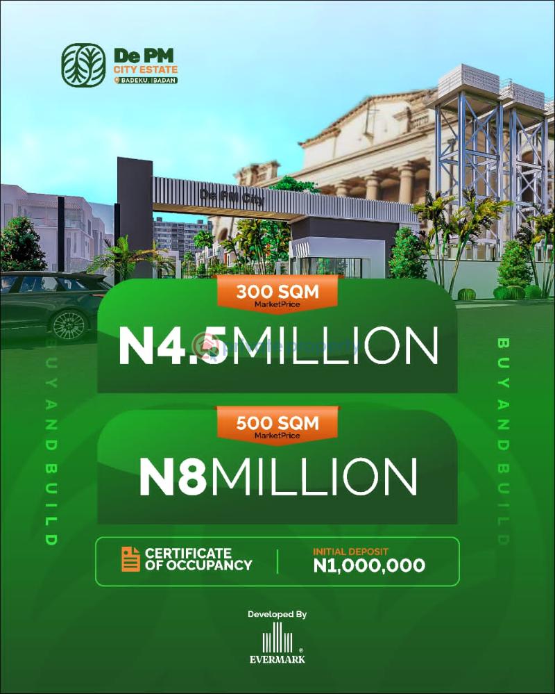 Residential Land For Sale De Pm City Estate, Badeku Ibad Ibadan Oyo - 0