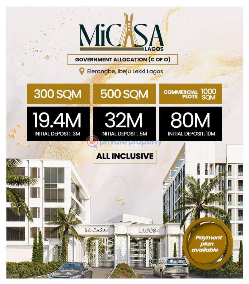 Residential Land For Sale Micasa Lagos, Elerangbe (ibeju Lekki) Eleran Igbe Ibeju-Lekki Lagos