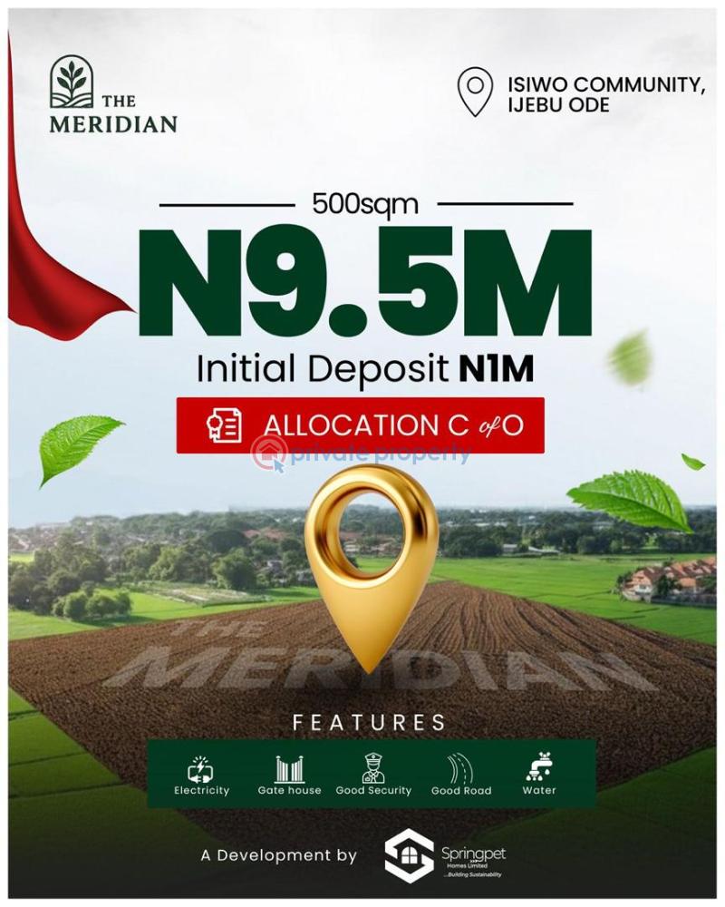 Residential Land For Sale The Meridian Isiwo Community Ijebu Ode Ogun State Ogun Ogun area 
