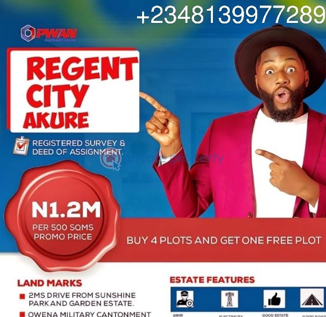 Mixed use Land For Sale Regent City, Near Owena Military Cantonment Akure Ondo - 1