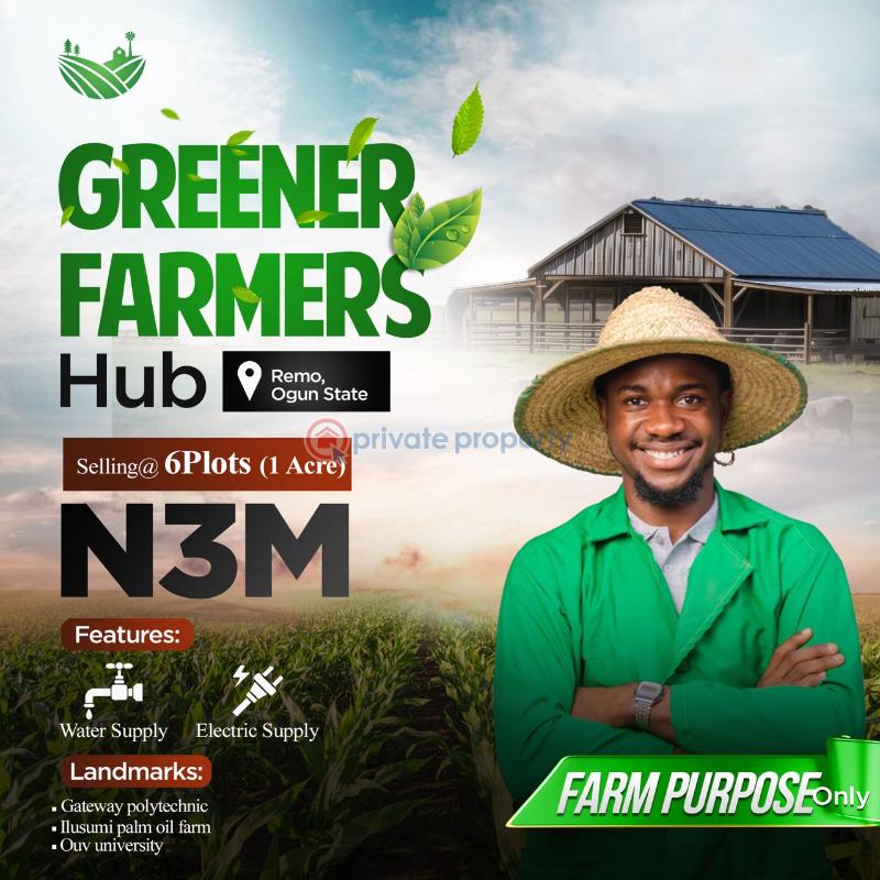 Commercial Land For Sale Greener Farmers Estate Remo Very Close To Gateway Polytechnic Remo North Ogun