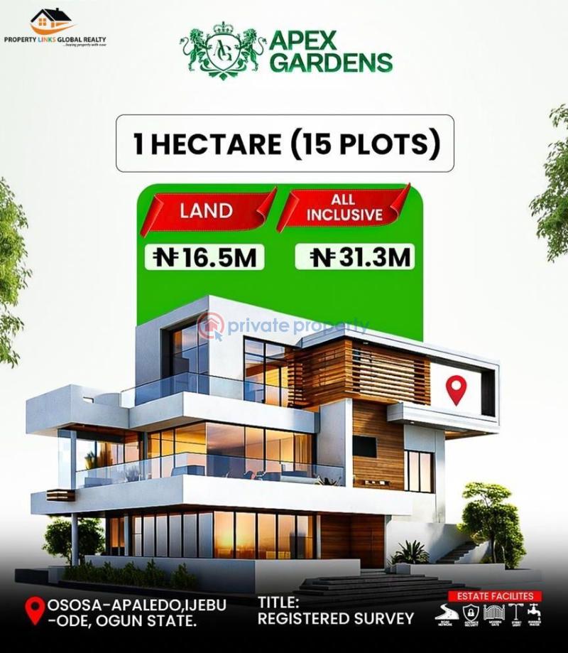 Residential Land For Sale Apex Gardens Estate With Genuine Real Estate Investment Ijebu Ode Ogun - 1