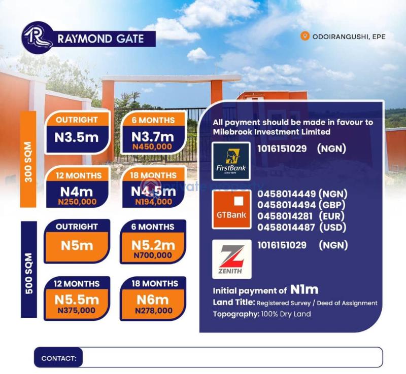 For sale Residential Land Raymond Gate Estate Very Close To Yaba Tech