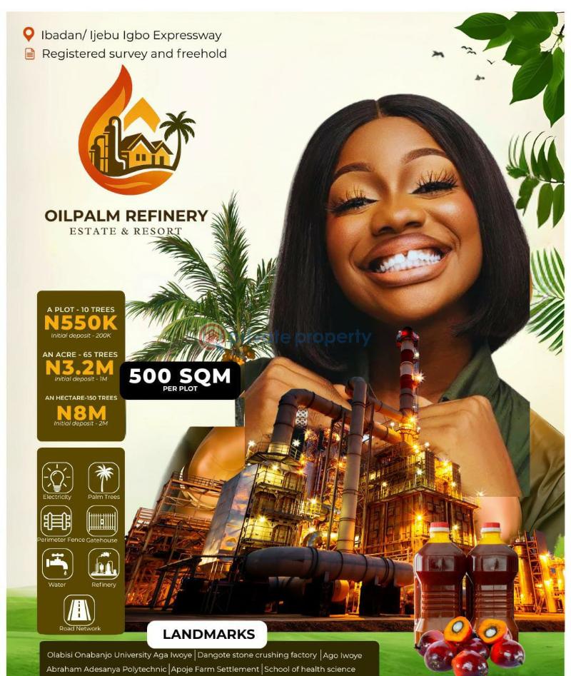 Mixed use Land For Sale Oilpalm Refinery Estate & Resort, Oke Sapen,ibadan/ijebu Igbo Expressway Ogun State . Ijebu Ogun