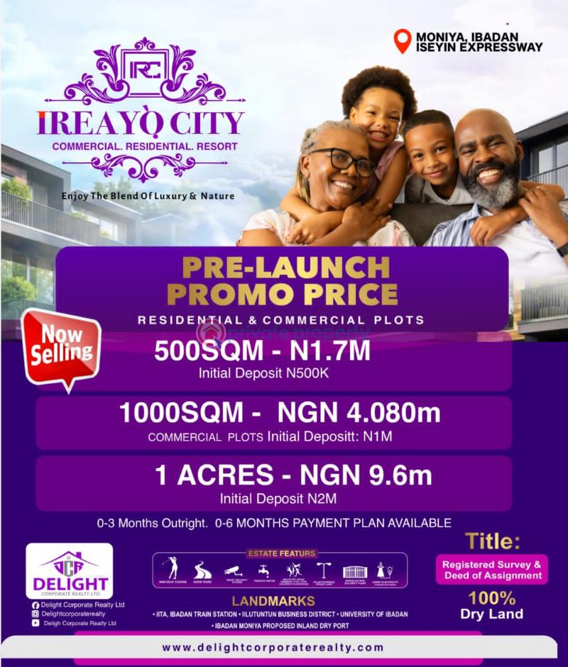 Mixed use Land For Sale Ireayo City Estate Moniya Along Iseyin Ibadan Expressway Moniya Ibadan Oyo