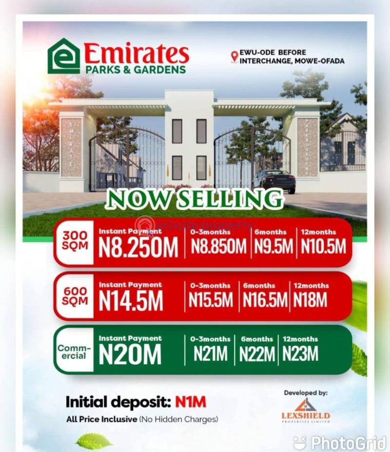 Mixed use Land For Sale Emirates Parks & Gardens, Ewu Ode, Before The Interchange, Mowe Ofada Axis. Mowe Ogun area  - 1