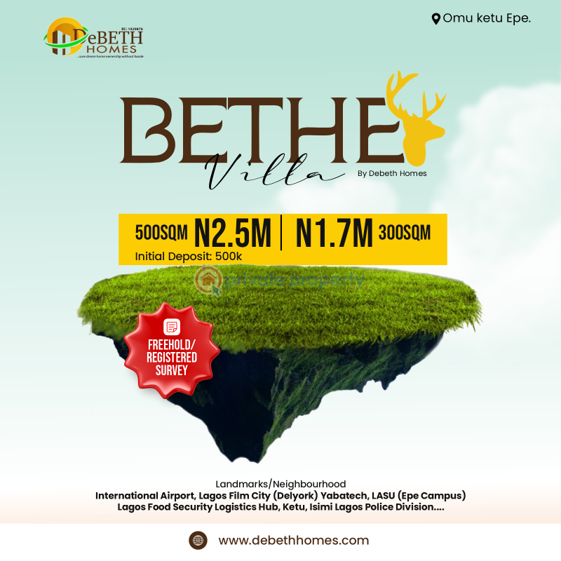 Land For Sale International Airport, Lagos Film City (delyork) Yabatech, Lasu (epe Campus) Lagos Food Security Logistics Hub, Ketu, Isimi Lagos Police Division.... Epe Lagos - 2