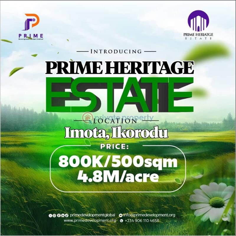 Residential Land For Sale Prime Heritage Estate Imota Close To Calab University & Lasutech Ikorodu Lagos