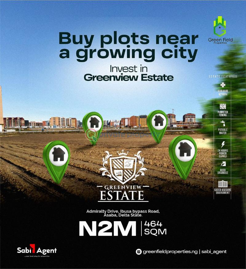 For sale Land Greenview Estate By Admiralty Drive Ibusa Bypass Road