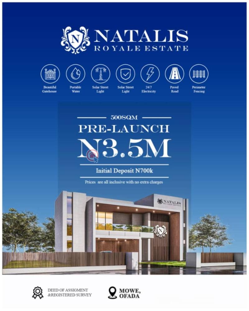 Residential Land For Sale Natalis Royale Estate Mowe Ofada Close To Mfm Prayer City And Redemption Camp Mowe Ogun area  - 0