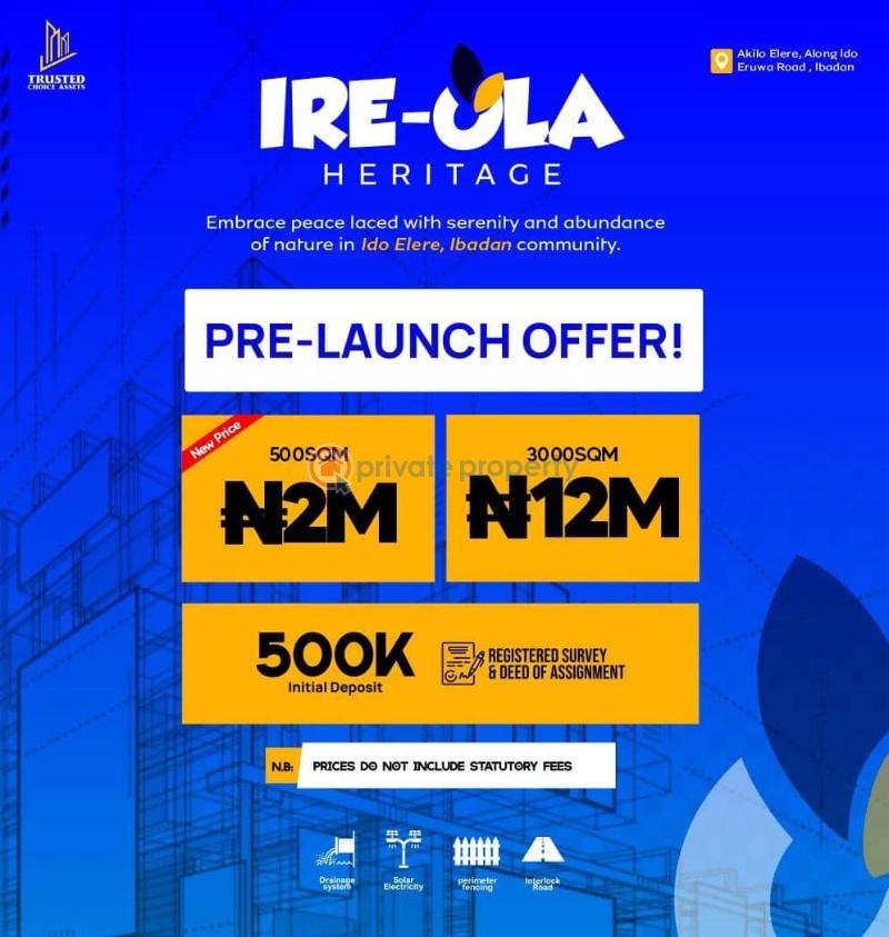 Residential Land For Sale Ire Ola Heritage Akilo Elere Along Ido Eruwa Road 10 Minutes From Ido Lga Ido Ibadan Oyo