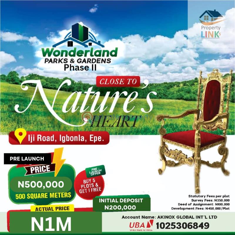 Land For Sale Wonderland And Parks Phase 2 At Iji Road Igbonla Epe Selling Fast 100%dry Land Epe Lagos - 1