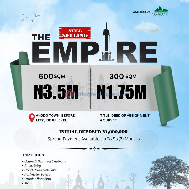 Residential Land For Sale Empire Estate Located At Akodo Ibeju-Lekki Lagos