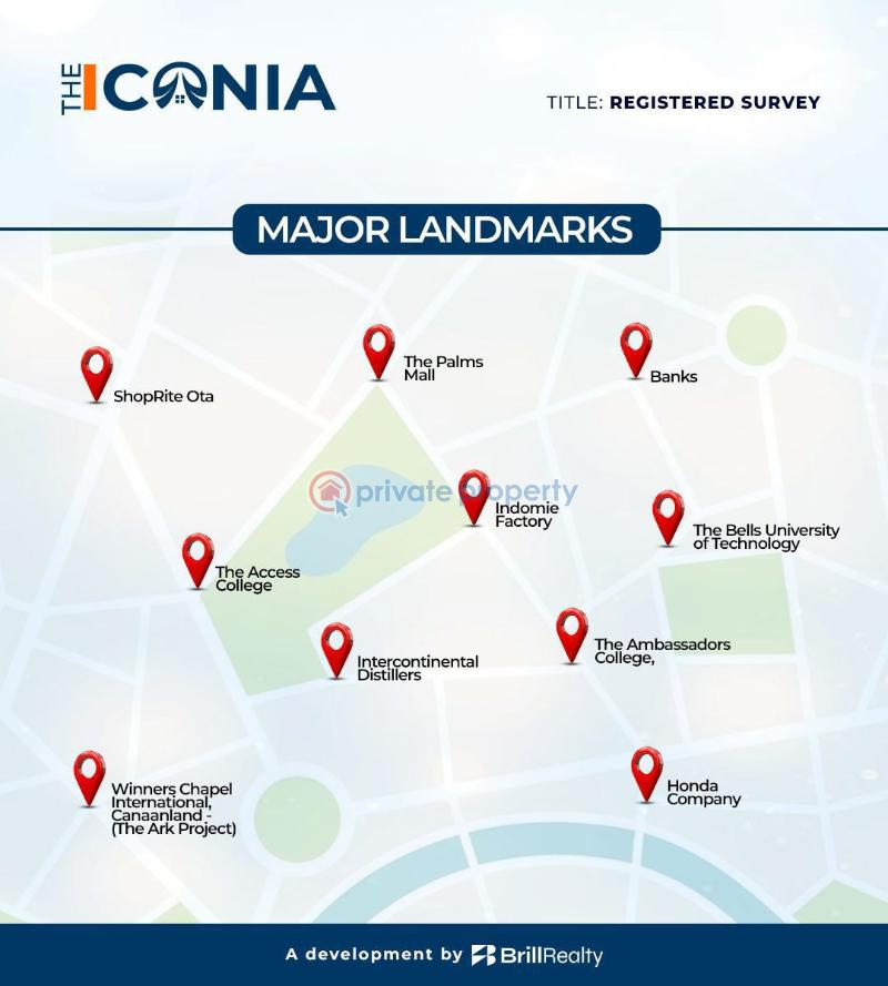 Residential Land For Sale Winners Chapel (canaanland, The Ark Project) * The Bells University * Covenant University * Nigeria Distilleries Limited * Indomie Factory * Nestle Company * Honda Car Manufacturing Company * Idiroko Border And Many Other Ota Ogun - 6