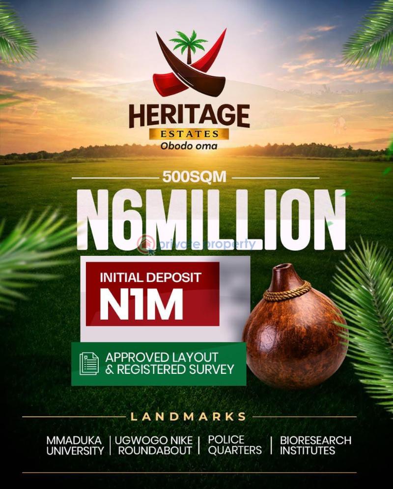 Land For Sale Heritage Estate Obodo Oma Enugu Area 