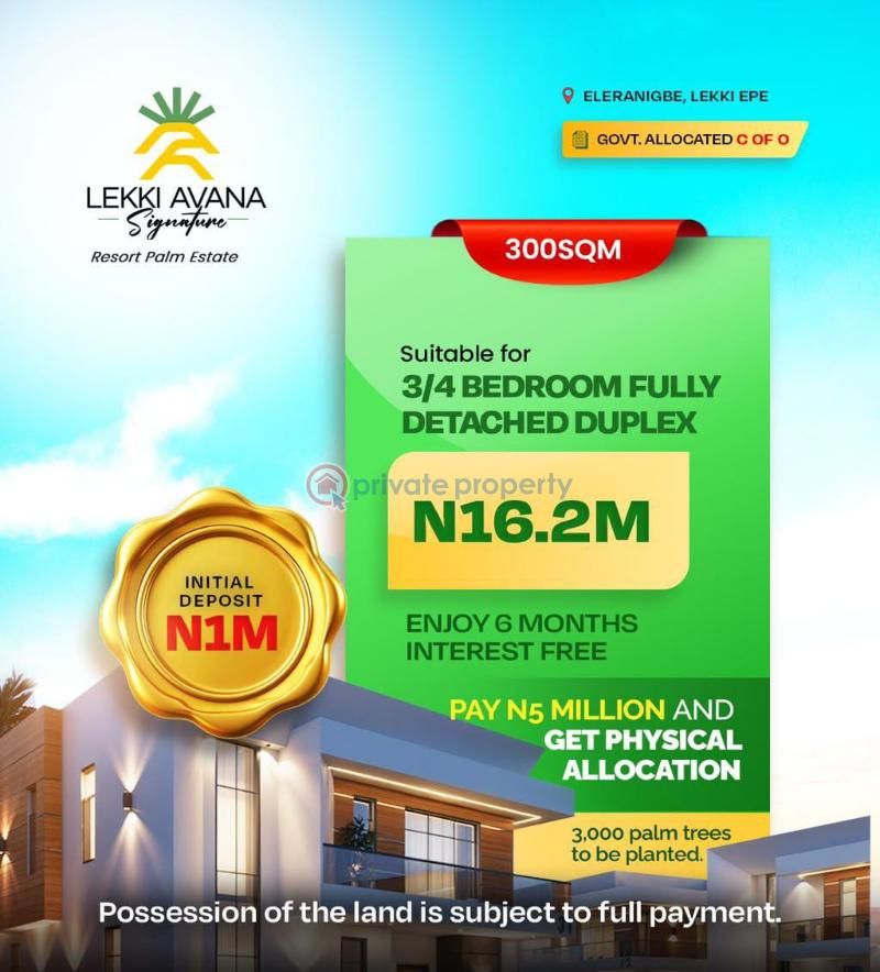 Residential Land For Sale Lekki Avana Signature Resort Palm Estate 🌴 Eleran Igbe Ibeju-Lekki Lagos
