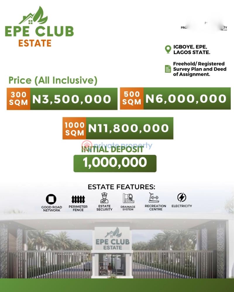 Residential Land For Sale Epe Club, Igboye Epe Lagos - 0