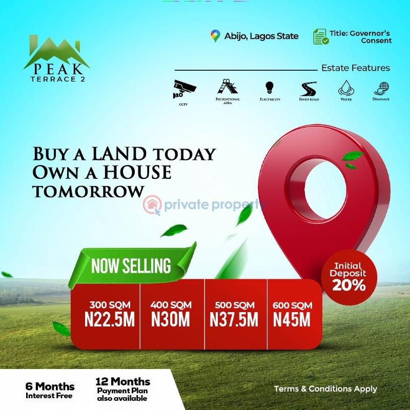 Residential Land For Sale Peak Terrace Phase2 , Deposit 20% Then Spread Your Balance Within 6months Interest Free. Abijo Ajah Lagos - 0