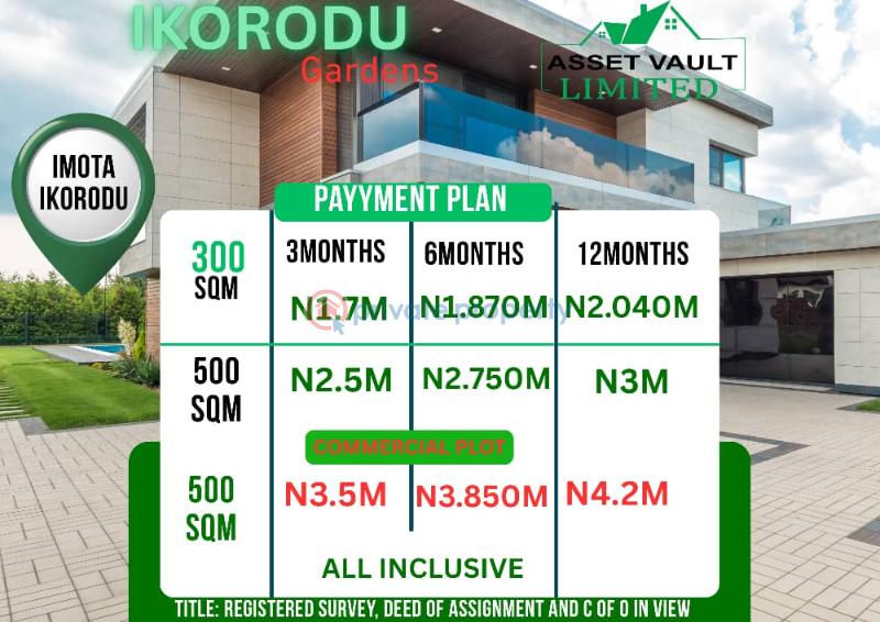 Mixed use Land For Sale Ikorodu Gardens Phase I Strategically Located In Imota Ikorodu Lagos