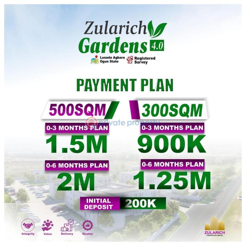 Residential Land For Sale Zularich Garden 4, Located In Lusada Agbara, Ogun State Ogun area  - 0