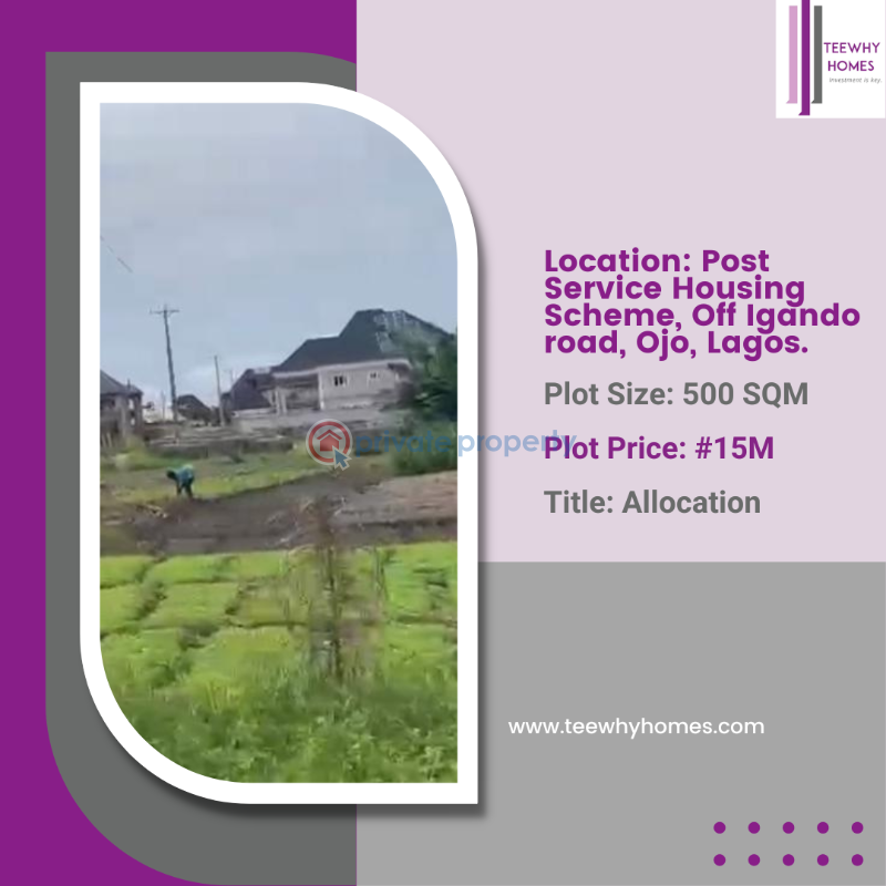 Land For Sale Post Service Housing Scheme Igando Isolo Lagos - 1