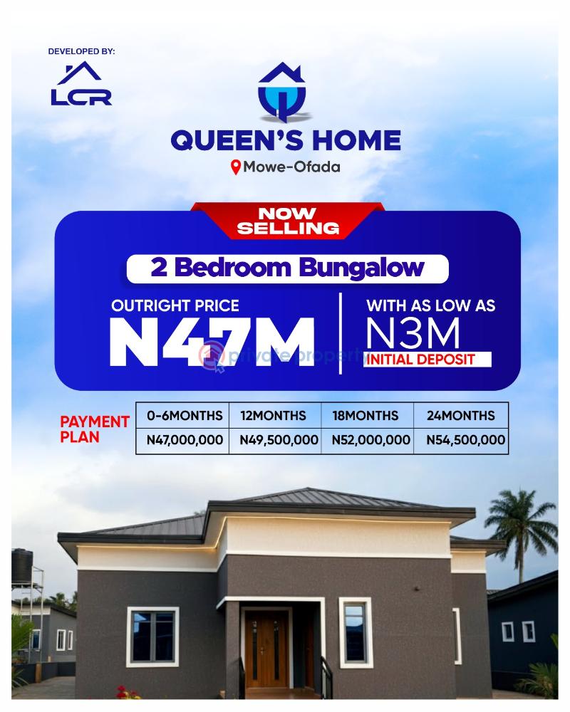 3 bedroom Bungalow For Sale Queens Homes, Mowe/ofada Bungalows* Mowe Ogun area  - 1