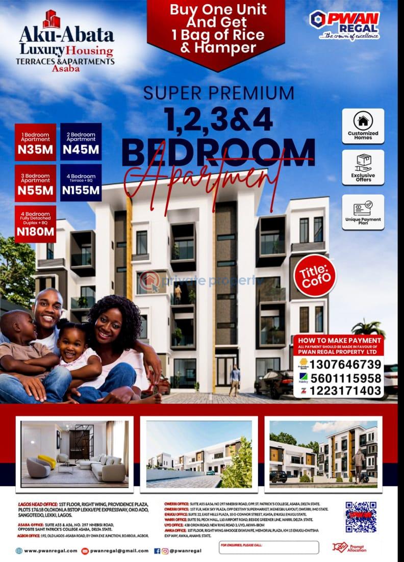 1 bedroom Block Of Flats For Sale Aku Abata Luxury Housing Terraces & Apartments, Asaba. Asaba Delta