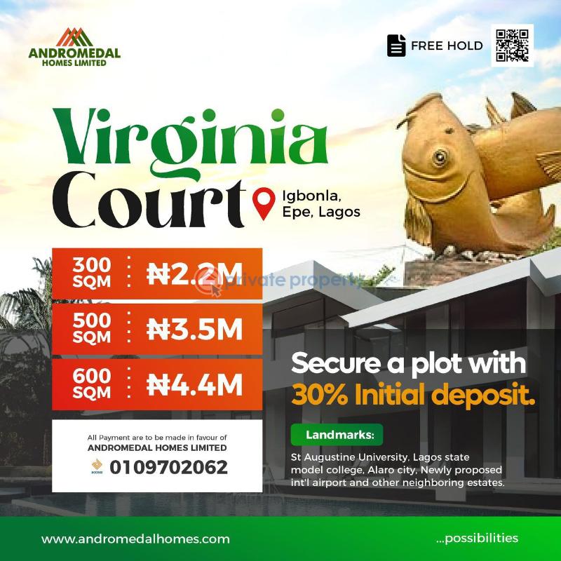 Residential Land For Sale Virginia Court Igbonla Epe 10 Minutes Drive From Augustine University Epe Lagos