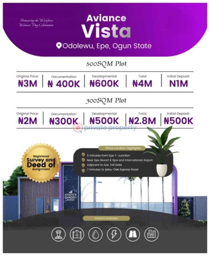 Residential Land For Sale Aviance Vista Estate Adjacent To Epe Toll Gate 7 Minute To Ijebu Ode Expressway Ijebu Ode Ogun - 0
